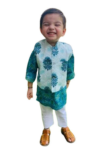 Multi Color Printed Pattern Boys Kids Kurta Jacket