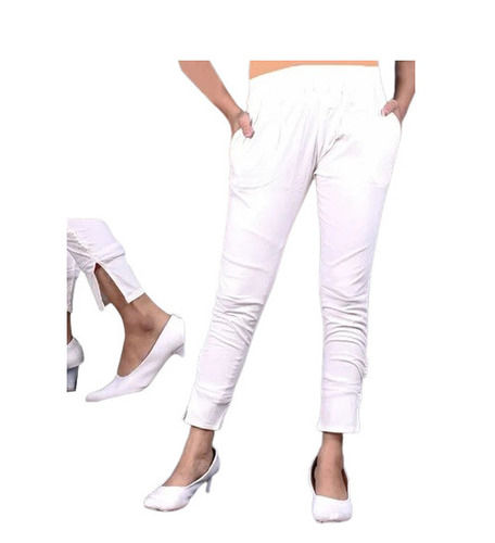 Casual Wear Regular Fit Ankle Length Breathable Readymade Plain Ladies Pants