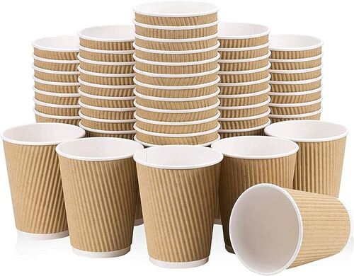 Biodegradable Paper Cups - Eco Friendly, Disposable, Light Brown Color | Ideal for Parties and Events