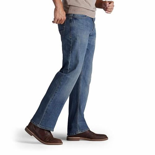 Blue Plain Ladies Boot Cut Jeans