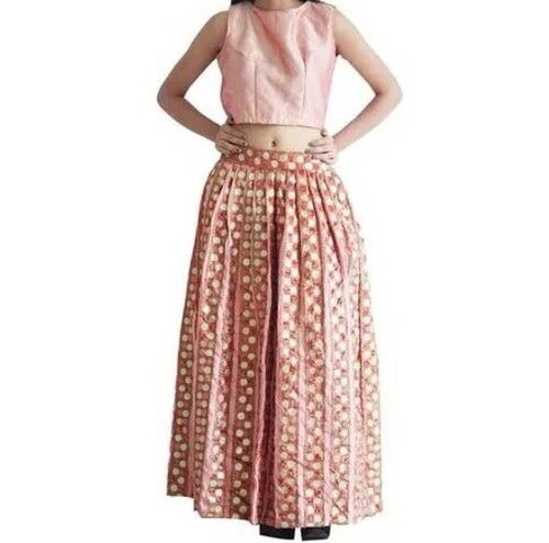 Printed Pattern Cotton Fabric Ladies Designer Casual Skirt