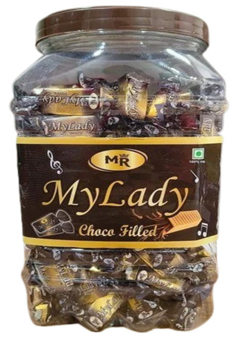My Lady Choco Toffee - Brown Rectangular Toffee in Plastic Jar, Contains 210 Pieces | Solid Choco Flavor, 1-Year Shelf Life