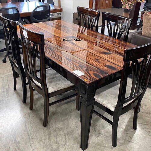 Wooden Dining Table - Premium Quality Wooden, Rectangular Shape, Brown Color | Optimum Finishing, Perfect Shape, Classic Appearance, Four-Seater