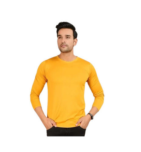 Casual Wear Readymade Regular Fit Full Sleeve Round Neck Plain Mens T Shirts