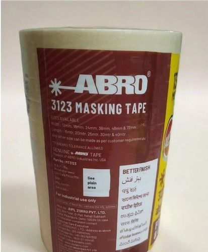 Abro Masking Tapes - Paper Material, Single Sided Adhesive, Premium Quality | Self Adhesive, Plain Design, 95% Purity