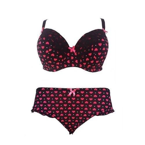 Daily Wear Regular Fit Skin-Friendly Breathable Printed Ladies Bra and Panty Set