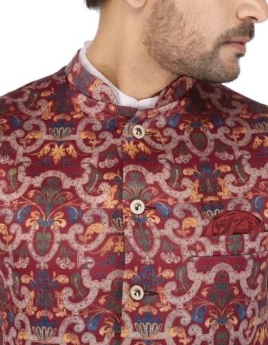 Mens Nehru Printed Jacket