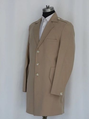 Full Sleeves Plain Pattern Mens Woolen Tweed Long Blazer