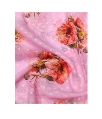 Printed Chiffon Butti Fabric - 100% Chiffon, 44 Inches Width, Multicolor | Shrink-Resistant, Light Texture, High Strength, Machine Washable, Anti-Wrinkle, Quick Dry, Fade Resistant