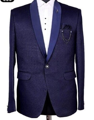 Plain Pattern Full Sleeves Cotton Fabric Mens Blazer