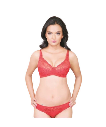 Lace Bra Panty Set - Regular Fit, Mid-Rise Bikini and 3/4th Coverage Bra | Lightweight, Breathable, Skin-Friendly, Colorfast, Wrinkle and Fade Resistant