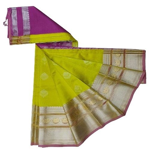 Greenleaf Double Border Pattu Saree