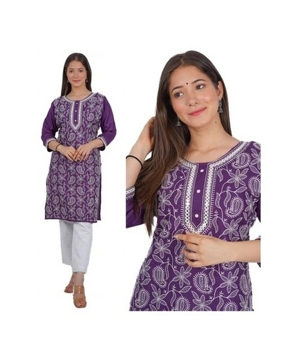 Ladies Cotton Embroidered Kurti