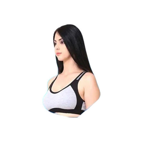 Skin-Friendly Regular Fit Full Coverage Plain Cotton Non-Padded Ladies Sports Bra