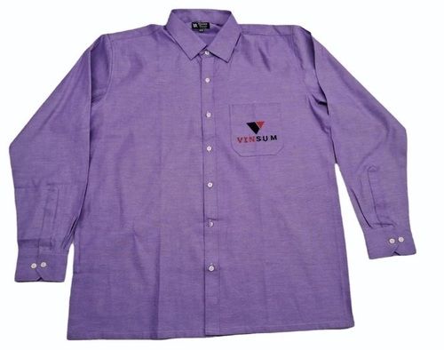 Purple Palin Pattern Full Sleeves Mens Cotton Corporate Shirt