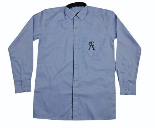 Blue Palin Pattern Full Sleeves Mens Cotton Corporate Shirt