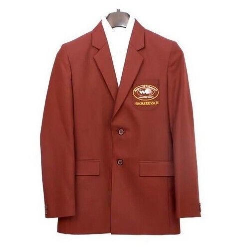 Red Color Plain Pattern Full Sleeves Corportae Blazer