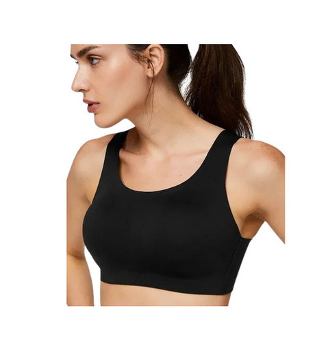 Skin-Friendly Regular Fit Full Coverage Plain Cotton Non-Padded Ladies Sports Bra