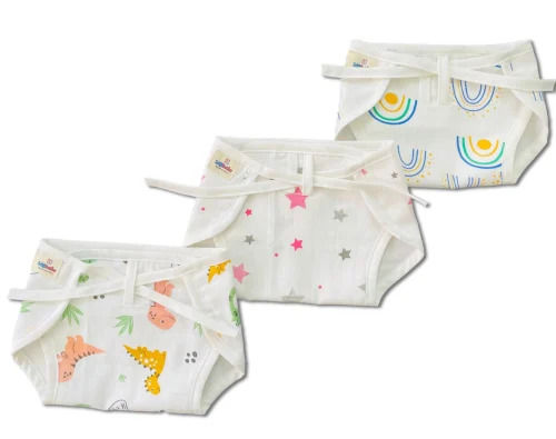 New Born Baby Multicolor Printed Cotton Nappies