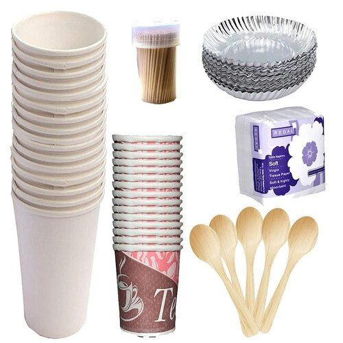 Biodegradable Eco Friendly Disposable Cups, Spoons And Plates