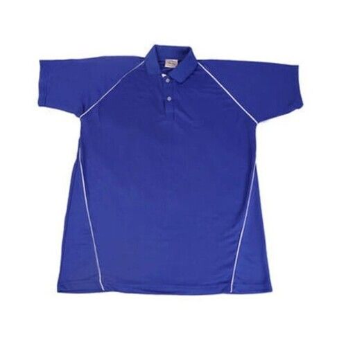 Blue Color Short Sleeves Collar Neck Cotton T Shirts