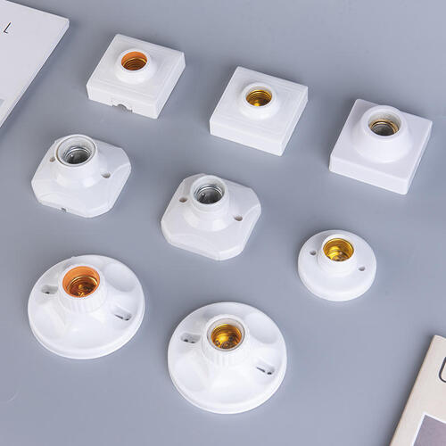 Electric Bulb Holder - Polycarbonate Material, Compact Size, White Finish | Easy Installation, High Heat Resistance, Corrosion-Resistant, Lightweight Design