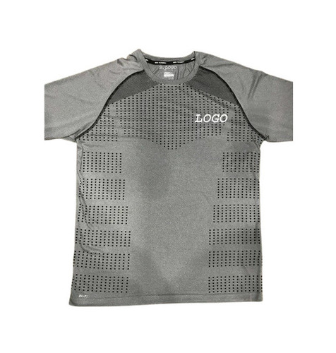 Mens Polyester T-Shirt - Regular Fit Gray Color O-Neck Short Sleeves | Breathable Lightweight Skin-Friendly Fade and Wrinkle Resistant