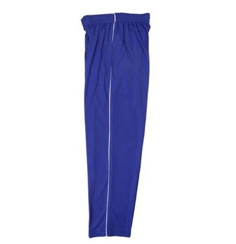 Blue Color Plain Pattern Full Length Regular Fit Mens Track Pant