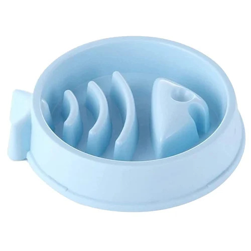 Plastic Pet And Dogs Bowls - Lightweight Polyester Material, Rigid Hardness, Blue Color | Durable, Portable Design for Pet Feeding