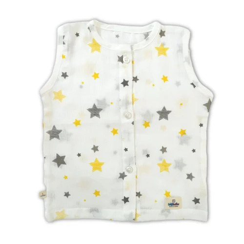 Unisex Newborn Baby Top - Cotton Size S Multicolor | Soft Gentle Breathable Fabric Sleeveless Design Easy to Dress Machine Washable Bohemian Style