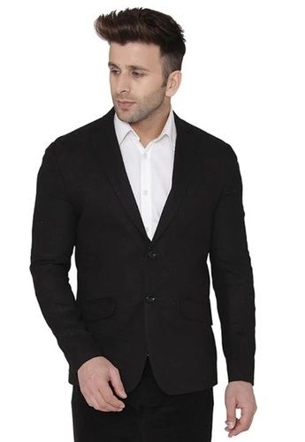 Black Color Plain Pattern Full Sleeves Advocate Blazer