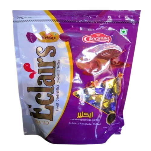 Eclair Toffee - Chocolate Flavor, Round Shape, Sweet Taste | Eggless, Solid Form, 6 Months Shelf Life, Plastic Jar Packaging
