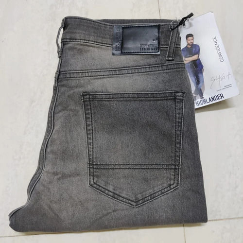 Faded Premium Design Men Grey Cotton Jeans