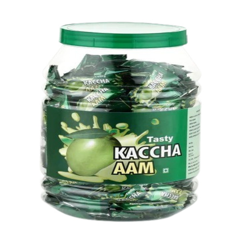 Kaccha Aam Digestive Candy - Herbal, 300 Pieces, Green Oval Shape, Plastic Jar Packaging | Solid Form, Mango Flavor, 18 Months Shelf Life