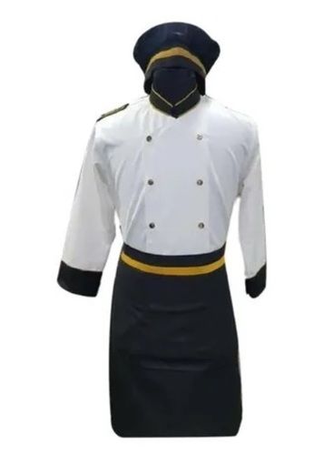 Multi Color Round Neck Plain Pattern Cotton Fabric Chef Coat