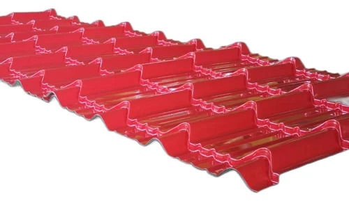 Red Steel Profiled Roof Panel