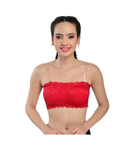 Red Tube Bra - Medium Coverage, Breathable Nylon Material, Comfortable Padded Design | Lightweight, Skin-Friendly, Fade and Wrinkle Resistant, Easy Hand Wash