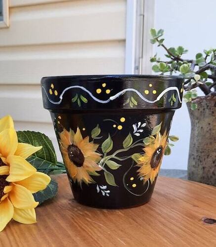 Sunflower Plastic Flower Pot