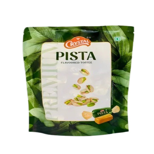 Pista Toffee - Round Shape , Green Color Sweet Flavor in Plastic Jar Packaging
