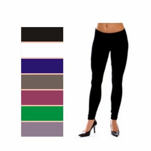 Womens Plain Black Leggings - Cotton Blend Sizes L M XL Color Black | Casual Wear Washable Comfortable Anti-Wrinkle Plain Pattern