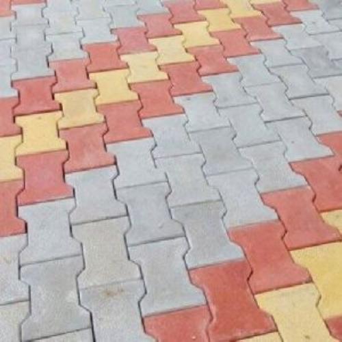 Cement Interlocking Block - 50-60mm Thickness Yellow Grey Black | Premium Quality Optimum Durability I-Shaped Water Absorption Drying Shrinkage Yes