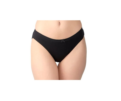 Cotton Bikini Panties - Mid-Rise, Black Color, Regular Fit | Soft, Comfortable, Fade Resistant, Breathable, Skin-Friendly, Easy to Wash