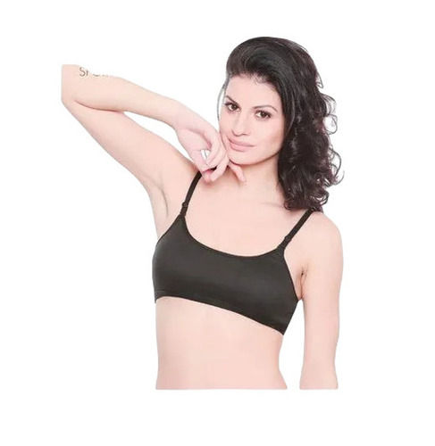 Regular Fit Skin-Friendly Full Coverage Plain Cotton Non-Padded Ladies Sports Bra