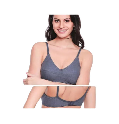Cotton Bra - Regular Fit, Size 28-42, Gray Color | Breathable, Lightweight, Skin-Friendly, Non-Padded, Easy to Wash, Fade & Wrinkle Resistant