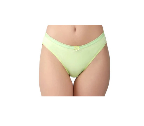 Ladies High-Rise Cotton Bikini Panties - All Sizes Green Color with Outer Elastic Waistband | Soft Comfortable Breathable Fade Resistant Easy to Wash Skin-Friendly