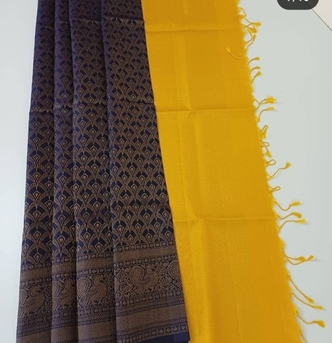 Casual Wear Multi-Color Designer Yellow Silk Saree