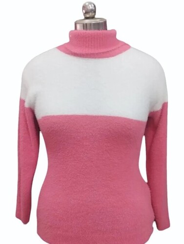 Multi Color Round Neck Full Sleeve Ladies Hair Woolen Top