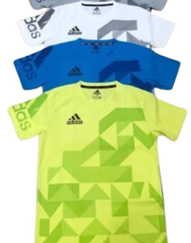 Multi Color Printed Pattern Short Sleeves Mens Dri Fit T Shirt