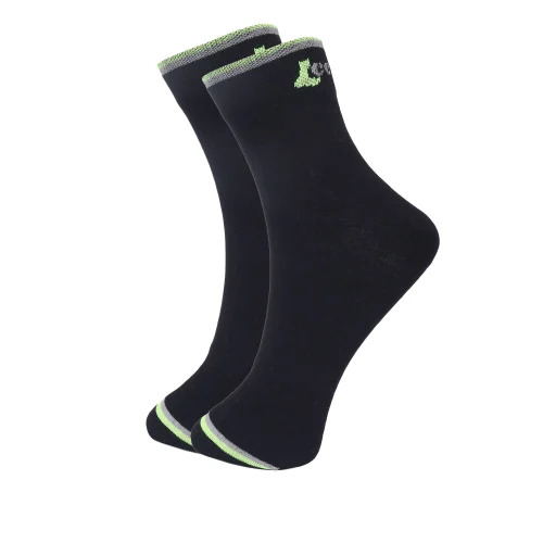 Black Cotton Socks - Ankle-Length, Regular Fit | Extremely Warm, 4-Way Stretch, Quick Dry, Breathable, Machine Washable