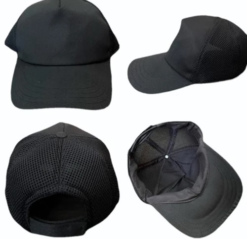 Half Net Cap - Fabric-Net, Size-Free, Color: Black | Custom Design, Handwash Care, Male Gender, Plain Pattern